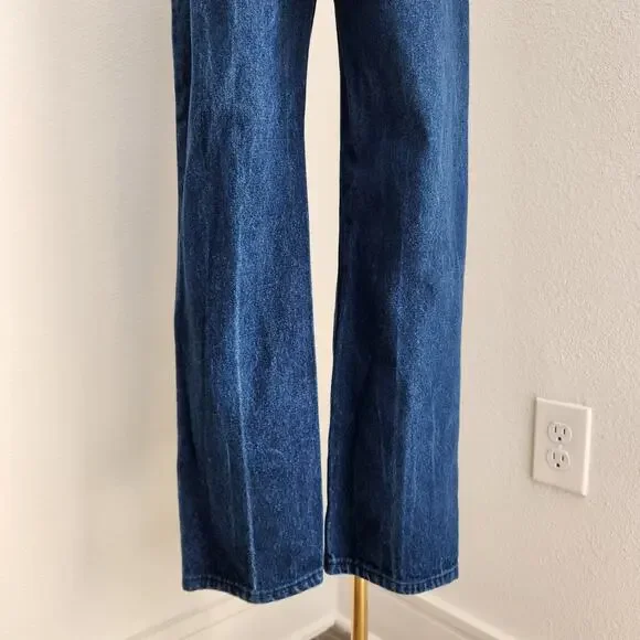 Vintage 90s Lee High Waist Straight Leg Jeans Dark Wash Denim USA Made 2 - Picture 10 of 14